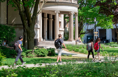 Students walking on Evanston Campus