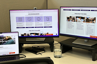 computer screen showing the home page of the refreshed RCS website