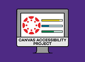 Illustration of desktop computer with Canvas logo