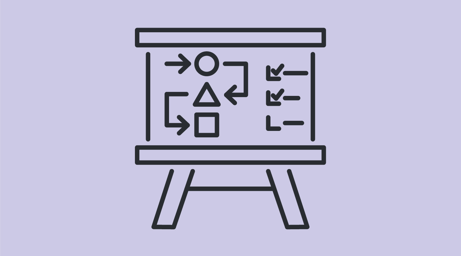 Illustration of a board with flowchart planning