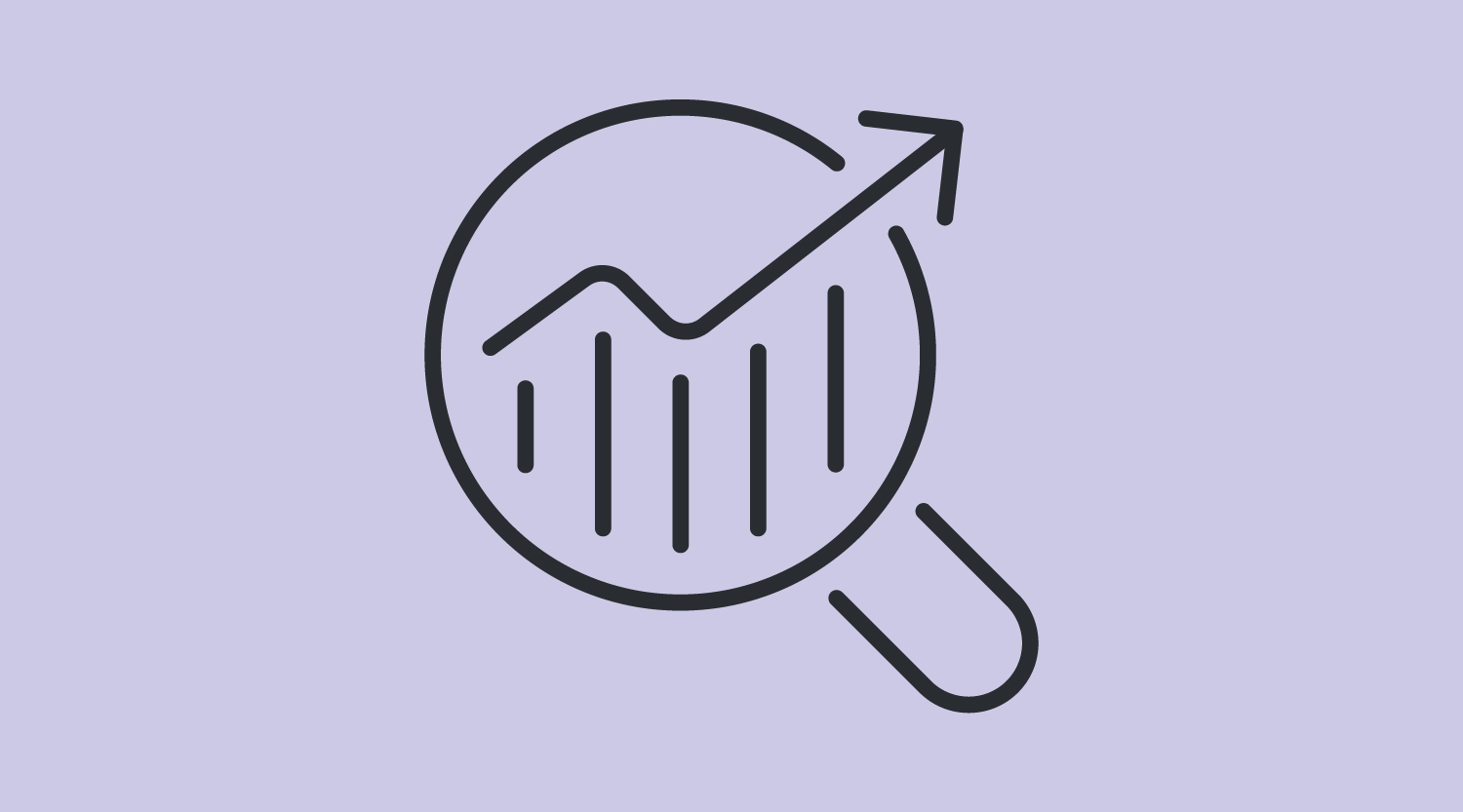 Illustration of magnifying glass and data