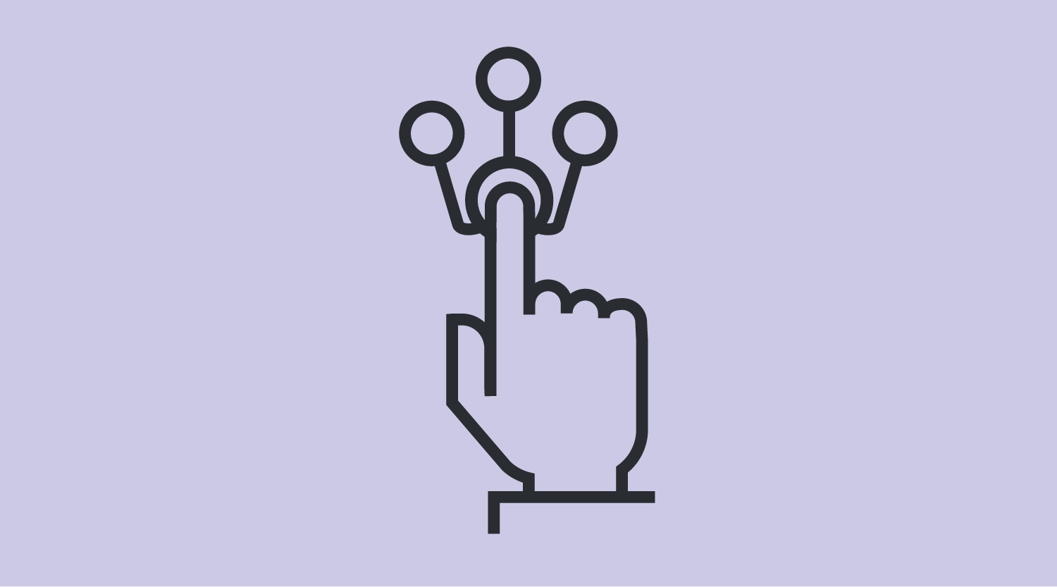 Illustration of a finger pushing an interactive button