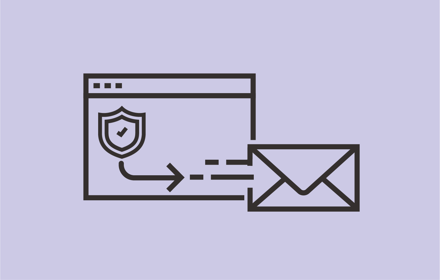 Illustration of a security shield and an email