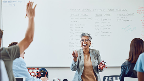 Instructor engaging with their classroom