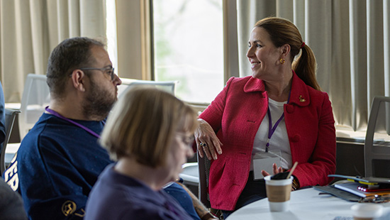 Educators having a discussion