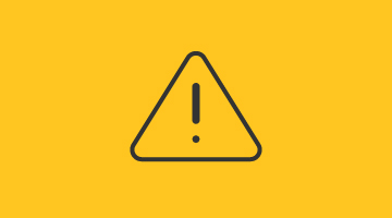 Illustration of a Warning symbol on a yellow background.