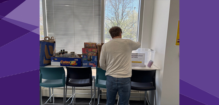 Northwestern IT Staff contributing to Purple Pantry food drive