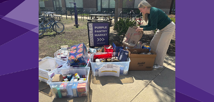 Northwestern IT Staff contributing to Purple Pantry food drive