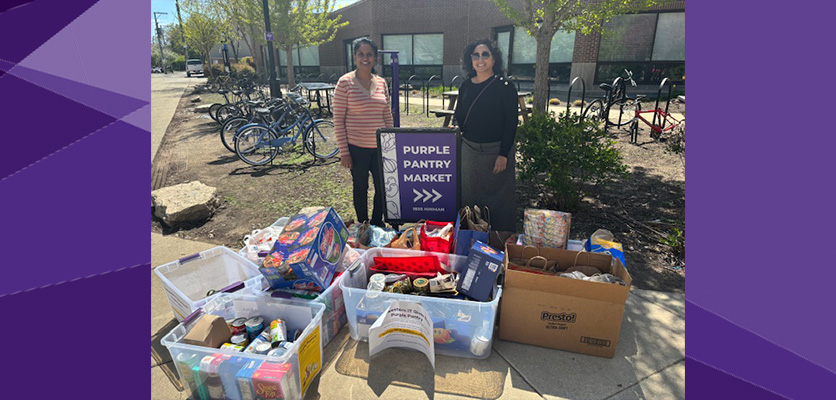 Northwestern IT Staff contributing to Purple Pantry food drive