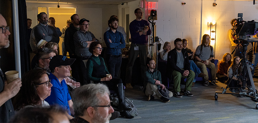 More than 35 attendees gathered in the Media and Events studio or on Zoom for the November 18 Technology Showcase. 