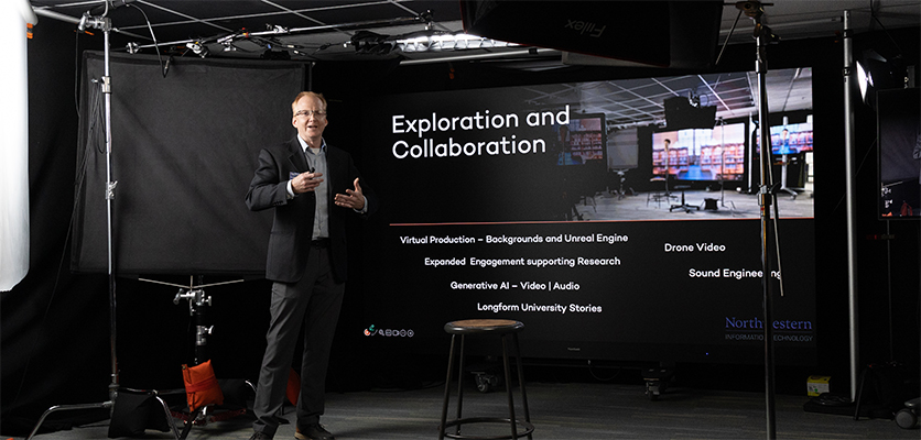 Mike Curtis, manager of media and events, kicked off the showcase with an introduction to the Media and Events team and the studio. 