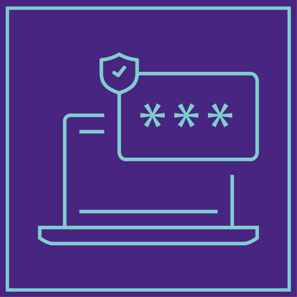 Illustration of laptop with a secure password