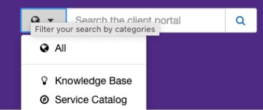 Image of Service Portal search bar