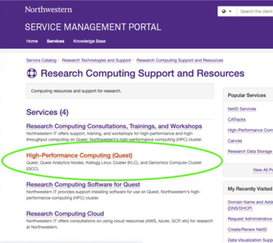 Image of Service Portal service offerings
