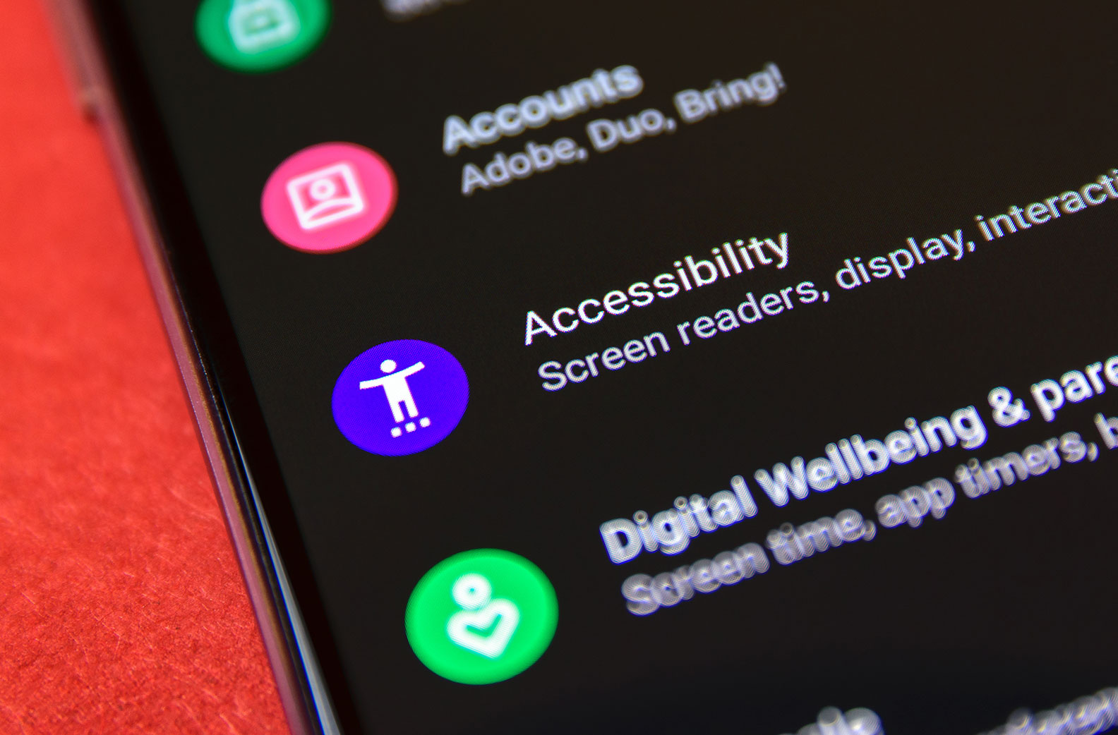Accessibility in the Android 9 settings menu. Adobe Stock