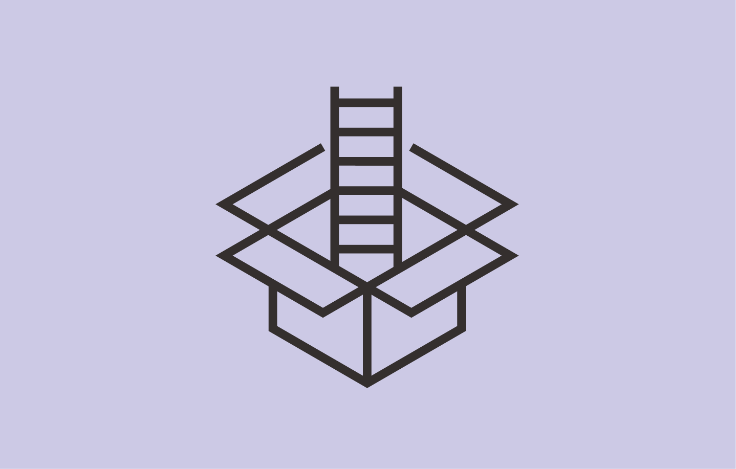 illustration of ladder rising from a box