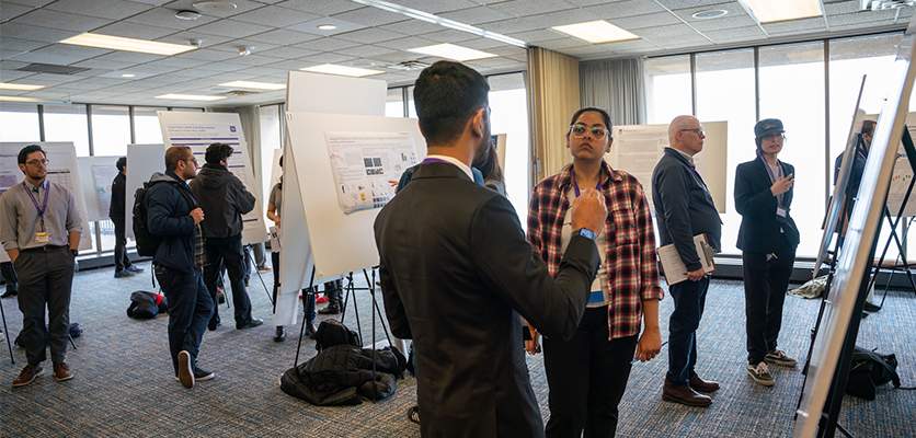 Students from all domains presented their posters featuring computational and data-intensive work. First-, second- and third-place winners were chosen from the seventeen posters presented.