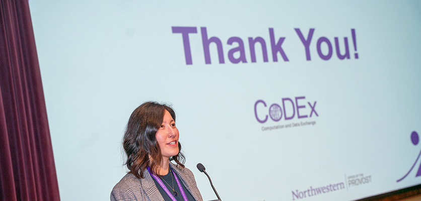 Following the afternoon keynote address, the Director of Research Computing and Data, Jackie Milhans, presented the poster and visualization challenge winners and extended thanks to all who attended. 