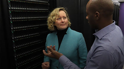 Staff working in the data center