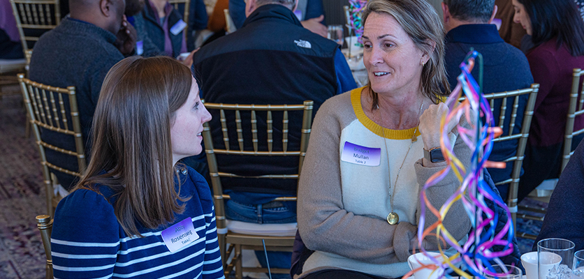 Northwestern IT staff gather at the Halim Time & Glass Museum in Evanston for the organization's annual winter celebration.