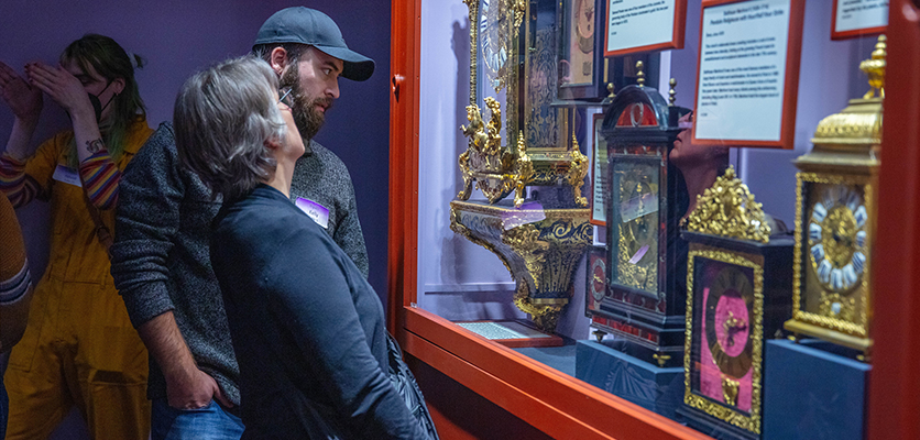 Northwestern IT staff explore the museum's exhibits.