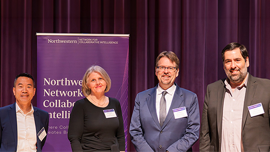 NNCI founding codirector Abel Kho (L), moderator Karen Smilowitz, Sean Mooney, and Joe Paris