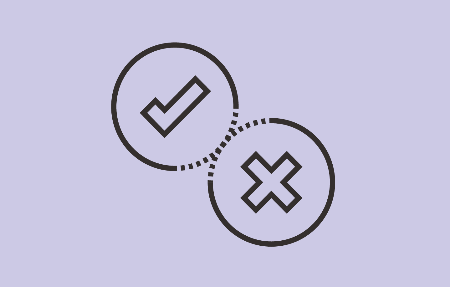 Illustration of an "X" and "checkmark"