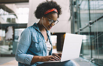 Student on laptop