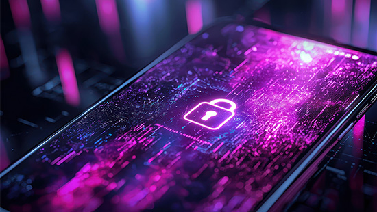 Cyberpunk style security system with lock, password and data protection