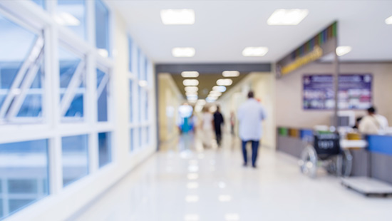 blur image background of corridor in hospital or clinic image