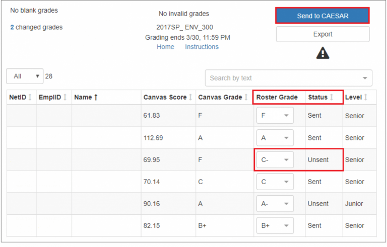 Gradesync interface